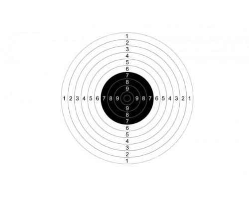 Мишень №9 для пневматических пистолетов 10 м, 170х170 мм, картон