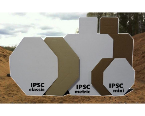 Мишень IPSC метрическая (с белой стороной) 760*460мм, гофрокартон Т23 (10 шт./уп)